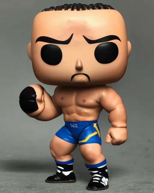 Image similar to Wrestler Funko Pop. Photographic, photography