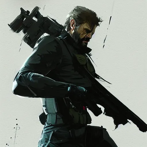 Image similar to Big Boss, Metal Gear Solid Revengeance,Greg rutkowski, Trending artstation, cinematográfica, digital Art