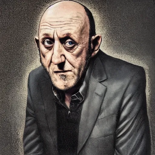 Prompt: jonathan banks as mike ehrmantraut, by banksy,