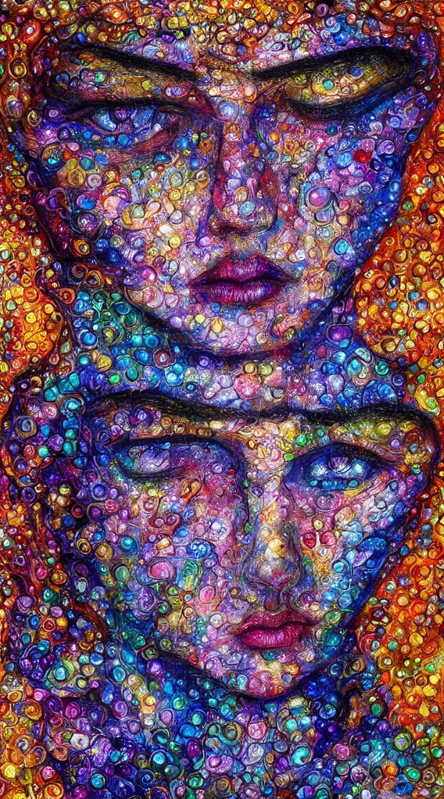 Image similar to boy face made of crystals by Josephine Wall