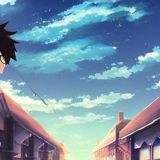 Image similar to A wizard in Your Name by Makoto Shinkai