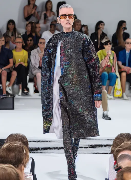 Image similar to hyperrealistic and heavy detailed balenciaga runway show of rick and morty , Leica SL2 50mm, vivid color, high quality, high textured, real life