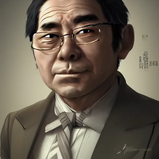 Image similar to Haruhiko Kuroda as Muzan Kibutsuji, digital art, cgsociety, artstation, trending, 4k