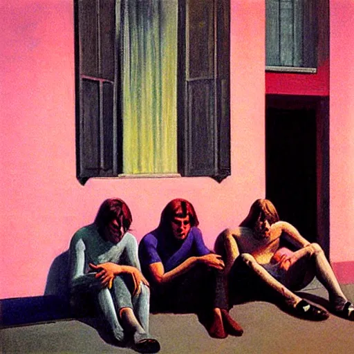 Image similar to Pink Floyd by Edward hopper