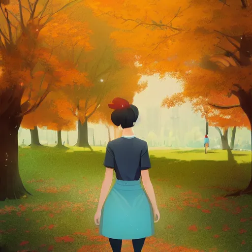 Prompt: a beautiful full body portrait of a young woman wearing an apron standing in a park, kantoku, james gilleard, lois van baarle, ilya kuvshinov, rossdraws, very detailed, matte, gaussian blur, tone mapped
