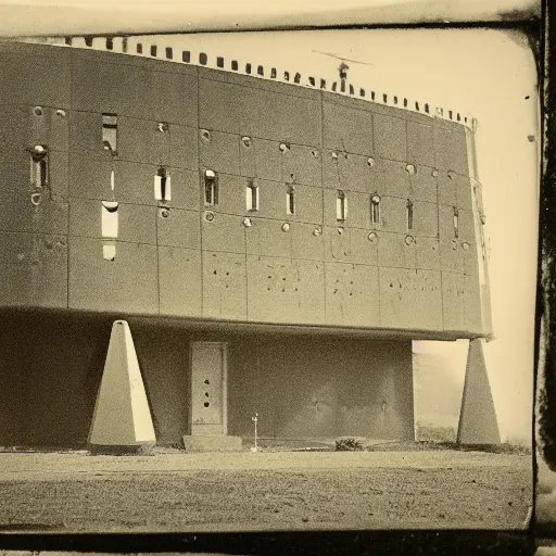 Image similar to A spaceship exterior, ambrotype