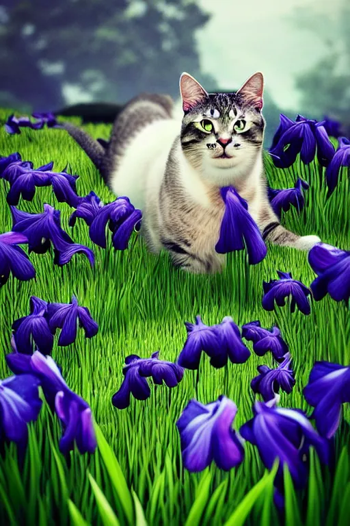 Image similar to a cat looking at the most beautiful thing in the world, wide irises, this is beautiful, epic composition, hyper detailed, ultra realistic, sharp focus, octane render, pinterest trending, sense of awe, 4 k, award winning photography