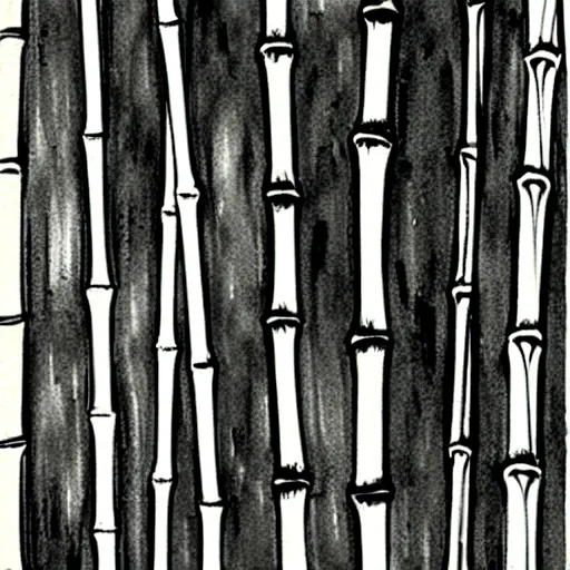 Image similar to bamboo, zen brush drawing