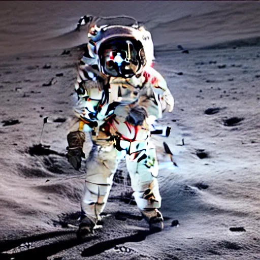 Prompt: MICHAEL JACKSON MOONWALKS ON THE MOON, REAL HISTORICAL EVENT, CAUGHT BY NAS, 8K