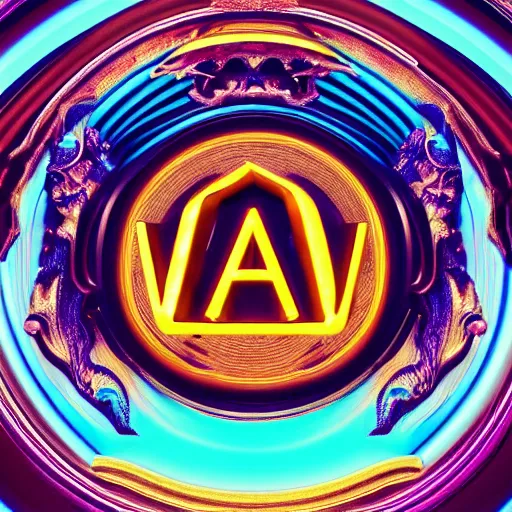 Image similar to a and w vaporwave logo, digital art, cosmic, 3 d high definition, trending on art station, photorealistic, high resolution, 8 k, octane, hyper detailed, insane details, intricate, elite, ornate, elegant trend, highly detailed and intricate, sharp focus, photography, unreal engine