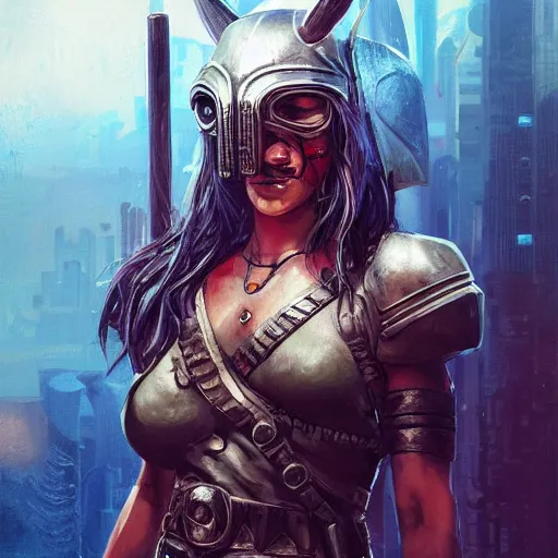 Image similar to cyberpunk viking helmet mask warrior goddess robot ninja fantasy, art gta 5 cover, official fanart behance hd artstation by jesper ejsing, by rhads, makoto shinkai and lois van baarle, ilya kuvshinov, ossdraws