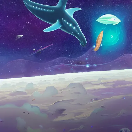 Image similar to space whales