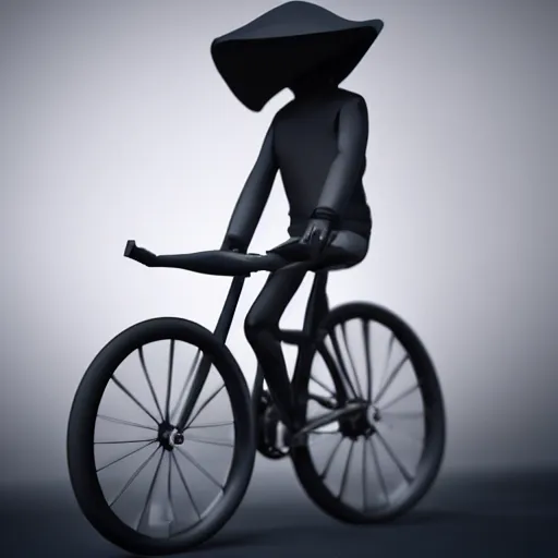 Image similar to octane render of grim reaper on bicycle