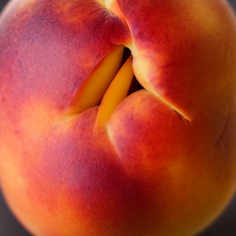 Image similar to A beautiful close-up photo of a round and juicy peach made of human skin. Photorealistic. Bokeh.