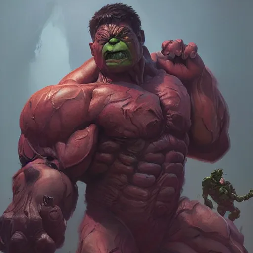 Image similar to doom eternal, hulk, painted by stanley lau, painted by greg rutkowski, painted by stanley, artgerm, masterpiece, digital art, trending on arts