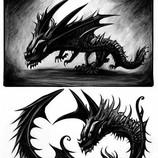 Image similar to vampire dragon as a monster, art style, scary atmosphere, nightmare - like dream