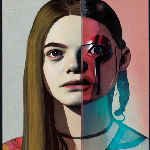 Image similar to Elle Fanning in The Mandalorian picture by Sachin Teng, asymmetrical, dark vibes, Realistic Painting , Organic painting, Matte Painting, geometric shapes, hard edges, graffiti, street art:2 by Sachin Teng:4