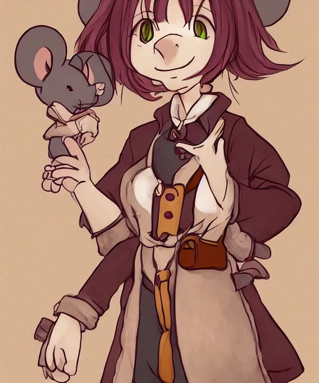 Prompt: the selfless female anthropomorphic mouse midwife. her wardrobe is complicated in the style of slice of life anime in the style of anti - art trending on artstation deviantart pinterest photorealistic hd 8 k highlights and shadow detailed high resolution