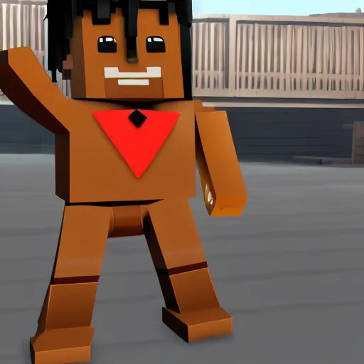 Image similar to Gustavo Fringe as a roblox character, ingame screenshot