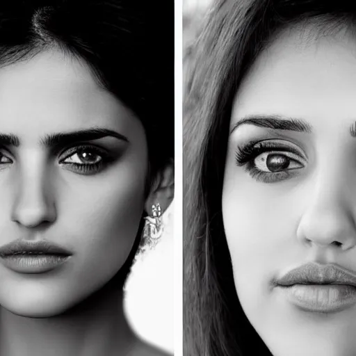 Image similar to Portrait photography of someone who have the nose of Penélope Cruz, the lips of Monica Belluci and the eyes of Jessica Alba, award winning photography by Leonardo Espina