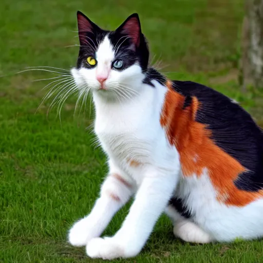 Image similar to a calico kitty side view