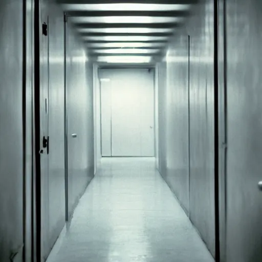 Image similar to noisy color photograph of a liminal space by Quentin Tarantino, hallways, minimalist, oddly familiar, cinematic, soft vintage glow