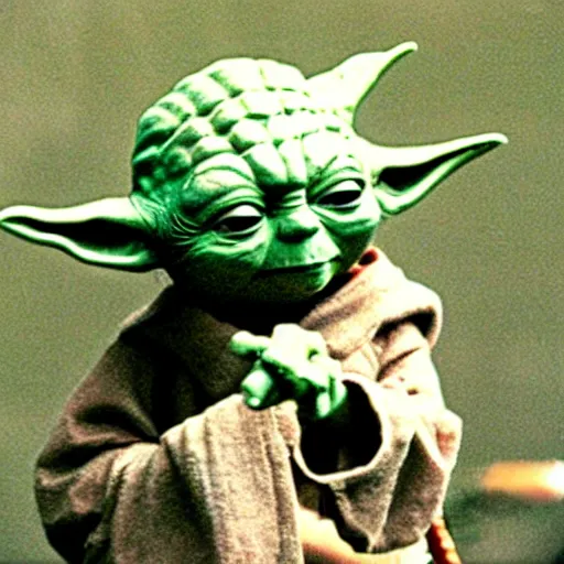 Image similar to yoda performing at woodstock