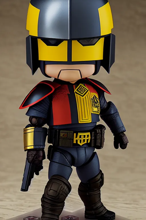 Prompt: nendoroid judge dredd action figure, collectible | | realistic shaded, fine details, realistic shaded lighting poster by greg rutkowski, diego gisbert llorens, magali villeneuve, artgerm, jeremy lipkin and rob rey