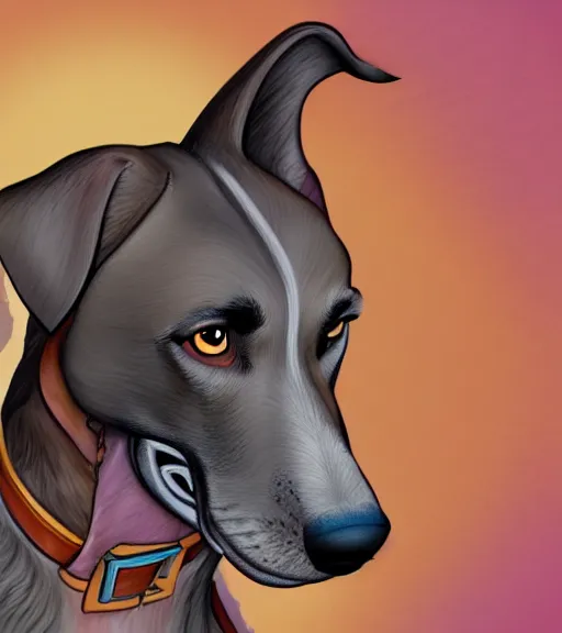 Prompt: plott hound german shepard mix dog full color digital illustration in the style of don bluth, artgerm, artstation trending, 4 k