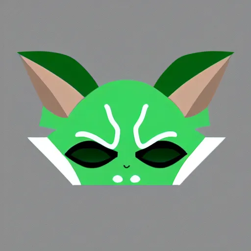 Image similar to kawaii yoda icon, trending on deviantart, minimalistic illustration, geometric