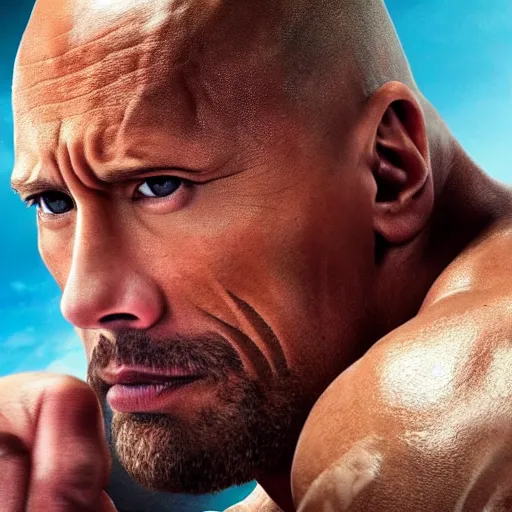 prompthunt: dwayne the rock johnson in eyebrow raise