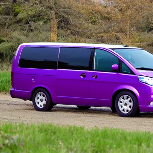 Image similar to purple tornado white minivan