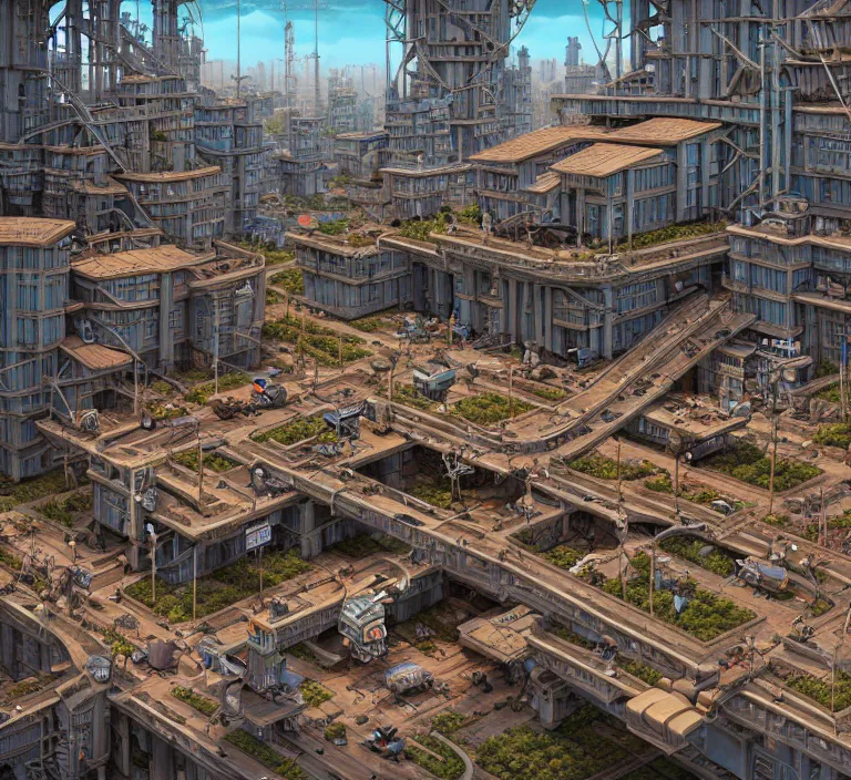 Prompt: hyperrealism photography hyperrealism concept art of highly detailed beavers builders that building highly detailed futuristic city by wes anderson and hasui kawase and scott listfield sci - fi style hyperrealism rendered in blender and octane render