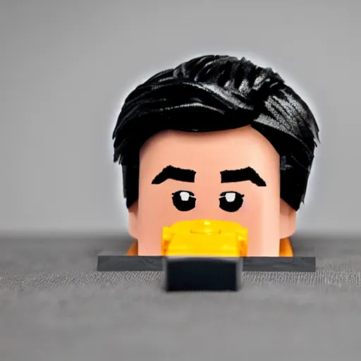 Prompt: Michael mcintyre as a black lego