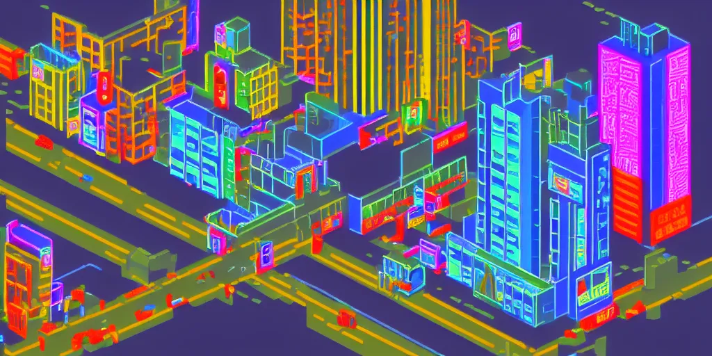 Image similar to chinese neon city, nft, pixel art