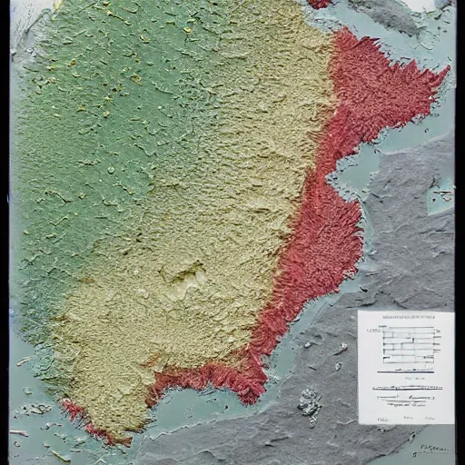 Prompt: geological map of sweden, in relief