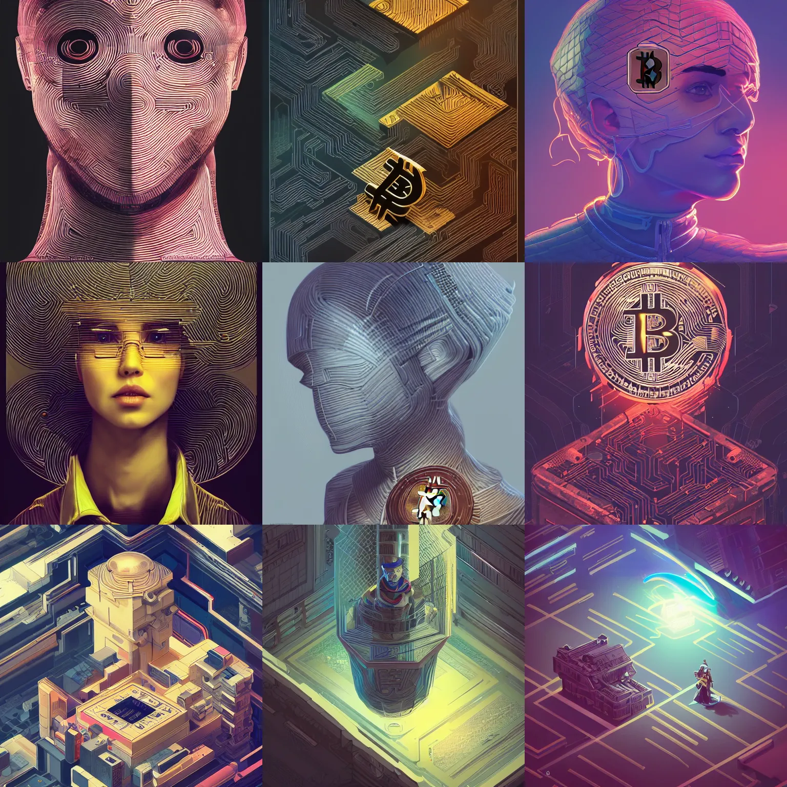 Prompt: portrait isometric drawing, printerest, bitcoin enthusiast, intricate, epic lighting, cinematic composition, hyper realistic, 8 k resolution, unreal engine 5, by artgerm, tooth wu, dan mumford, beeple, wlop, rossdraws, james jean, andrei riabovitchev, marc simonetti, yoshitaka amano, artstation