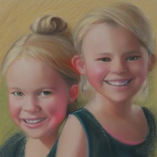 Image similar to a pastel painting of darcey and stacey silva