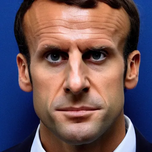 Prompt: Emmanuel macron mugshot