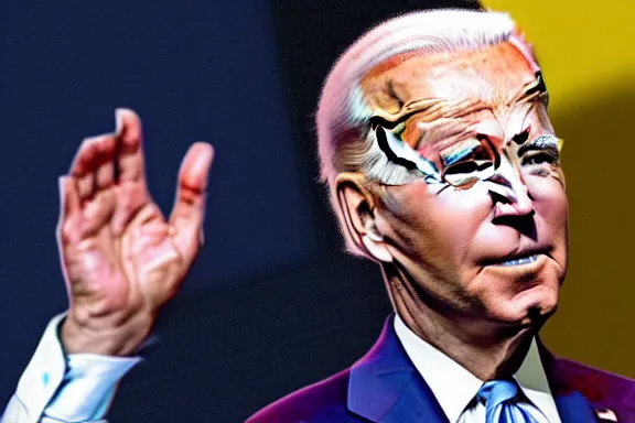 Image similar to Joe Biden floating in a void