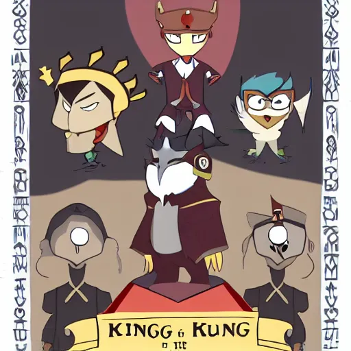 Image similar to king from the owl house series, 2 d animation