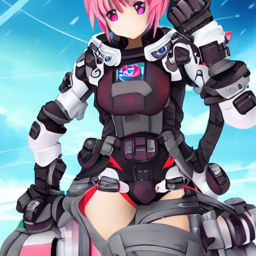 Image similar to astolfo in jetstream sam's exosuit