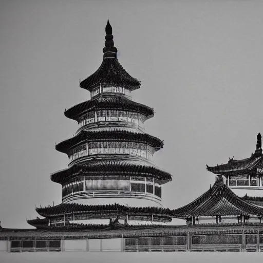 Image similar to taiyuan twin pagodas, chinese ink painting, monochrome,