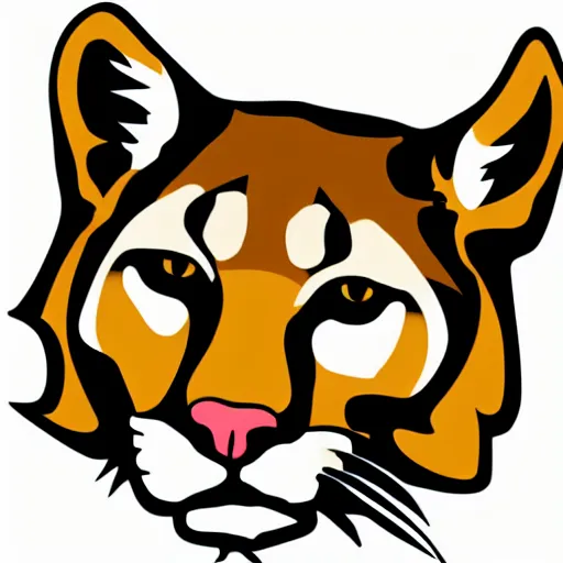 Image similar to a vector logo of a cougar. Photoshop vector.