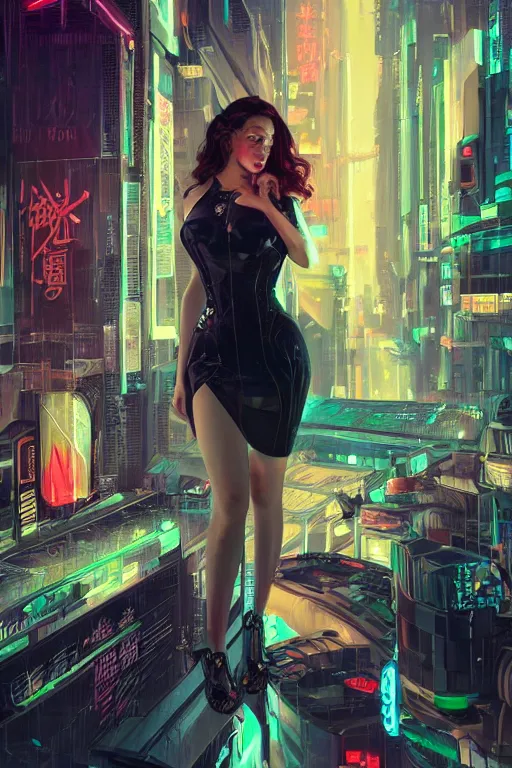 Prompt: portrait futuristic Kat Dennings, in future cyberpunk tokyo rooftop , sci-fi, fantasy, intricate, very very beautiful, elegant, neon light, highly detailed, digital painting, artstation, concept art, smooth, sharp focus, illustration, art by tian zi and WLOP and alphonse mucha