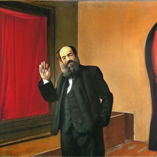 Image similar to silvio berlusconi talking with karl marx, film still by edward hopper, by Pontormo, by klimt, art noveau, highly detailed, strong lights, liminal, eerie, Bright pastel colors