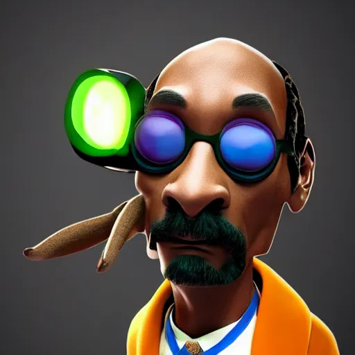 Image similar to snoop dogg by Carlos Ortega Elizalde as a 3d cartoonish pixar