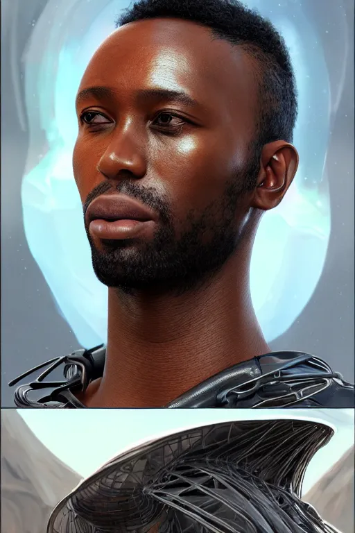 Prompt: epic professional digital art of handsome african male starship surgeon, by leesha hannigan, iris van herpen, artstation, cgsociety, wlop, epic, much wow, much detail, gorgeous, detailed, masterpiece