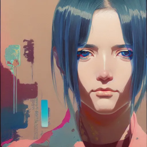 Prompt: Portrait of a cute woman, very coherent, painted by painted by James Gilleard, airbrush, art by JamesJean and fine details. Anime. realistic shaded lighting poster by Ilya Kuvshinov katsuhiro otomo ghost-in-the-shell, magali villeneuve, artgerm, Jeremy Lipkin and Michael Garmash and Rob Rey
