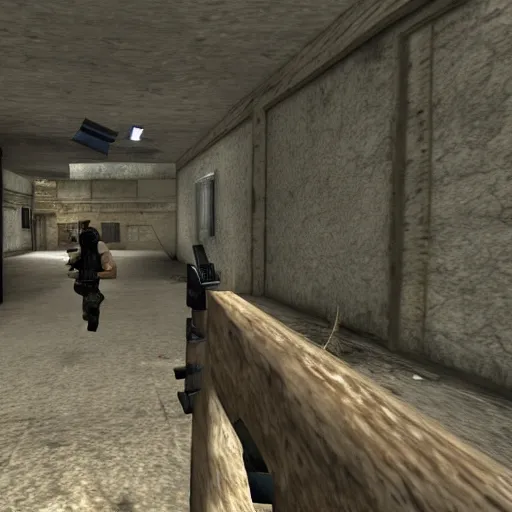 Image similar to a screenshot of an ongoing counter strike game